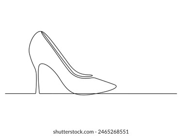 High heels continuous one line drawing vector illustration