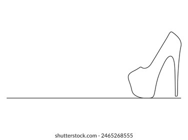 High heels continuous one line drawing vector illustration