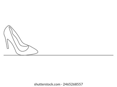 High heels continuous one line drawing vector illustration