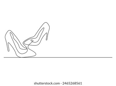 High heels continuous one line drawing vector illustration