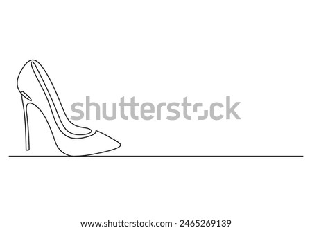 High heels continuous one line drawing vector illustration