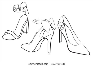 high heels, cute shoes, vector