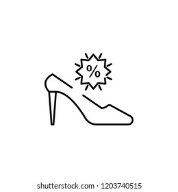 high heels discount icon. Element of cyber monday icon for mobile concept and web apps. Thin line high heels discount icon can be used for web and mobile