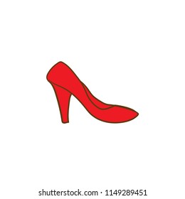 high heels doodle icon red color