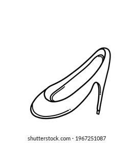 High heels Doodle vector icon. Drawing sketch illustration hand drawn cartoon line art.
