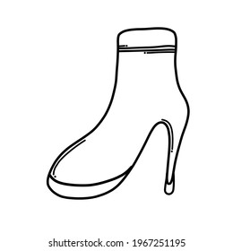 High heels Doodle vector icon. Drawing sketch illustration hand drawn cartoon line art.