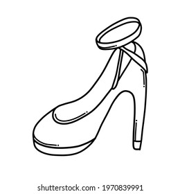 High heels Doodle vector icon. Drawing sketch illustration hand drawn cartoon line.