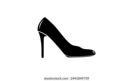 High Heels emblem, black isolated silhouette