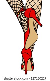 High Heels and Fishnet stocking