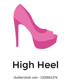 High heels flat icon vector 