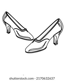 high heels girl shoe sketch illustration
