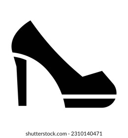high heels glyph icon illustration vector graphic 