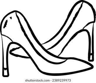 High heels hand drawn vector illustration