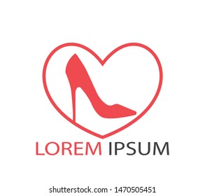 High Heels Heart Shape Logo Design Stock Vector (Royalty Free ...