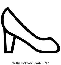 high heels icon with black outline style