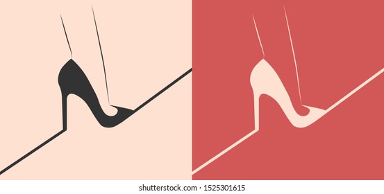 High heels icon isolated on white background or red background . Vector illustration. EPS10.