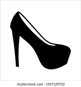 High heels icon isolated on white background. color editable