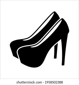 High-Heels-Symbol einzeln auf weißem Hintergrund. farbeditierbar