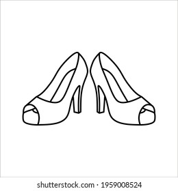 High heels icon isolated on white background. color editable