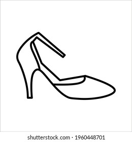 Icono de tacones altos aislado en fondo blanco. modificable por color