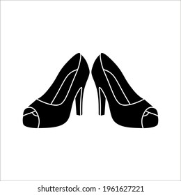 High heels icon isolated on white background. color editable