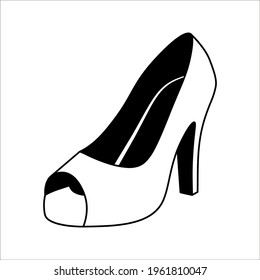 Icono de tacones altos aislado en fondo blanco. modificable por color