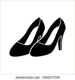 High heels icon isolated on white background. color editable