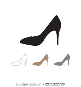 High heels icon isolated on white background. Vector art.