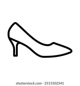 Diseño de Vector de línea de icono de tacones altos en estilo de moda