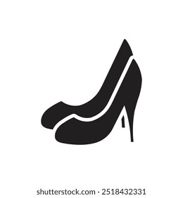 High heels icon logo design silhouette template isolated illustration