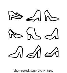 icono de tacones altos o logotipo símbolo de signo aislado ilustración vectorial - Colección de iconos vectoriales de estilo negro de alta calidad
