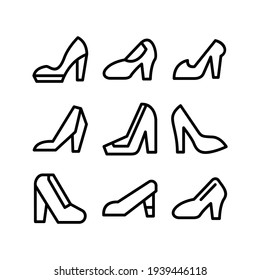 high heels icon or logo isolated sign symbol vector illustration - Collection of high quality black style vector icons
