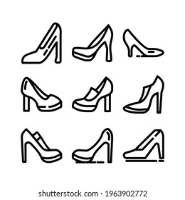 high heels icon or logo isolated sign symbol vector illustration - Collection of high quality black style vector icons
