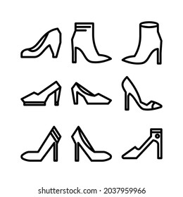 icono de tacones altos o logotipo símbolo de signo aislado ilustración vectorial - Colección de iconos vectoriales de estilo negro de alta calidad
