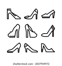 high heels icon or logo isolated sign symbol vector illustration - Collection of high quality black style vector icons
