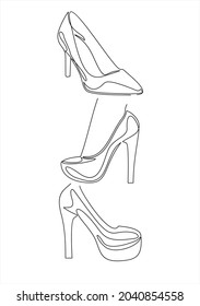 icono de tacones altos o logotipo aislado símbolo de signo ilustración vectorial. Línea continua