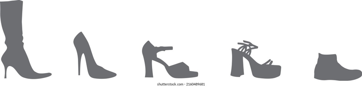 icono de tacones altos o logotipo aislado símbolo de signo ilustración vectorial. Colección de iconos vectoriales de estilo negro de alta calidad
