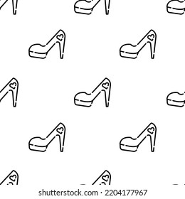 high heels icon pattern. Seamless high heels pattern on white background.