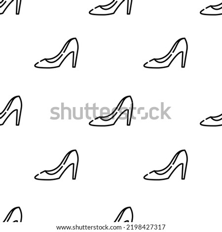 high heels icon pattern. Seamless high heels pattern on white background.