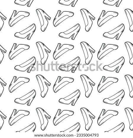 high heels icon pattern. Seamless high heels pattern on white background.  Can be used for wallpaper, pattern fills, web page background, surface textures. retro