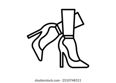 High Heels Symbol. Symbol in Bezug auf Mode. geeignet für Website, App, Benutzeroberflächen. Liniensymbolstil