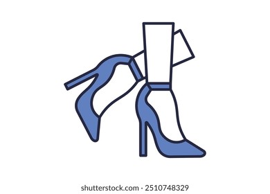 High Heels Symbol. Symbol in Bezug auf Mode. geeignet für Website, App, Benutzeroberflächen. flache Linie Symbolstil