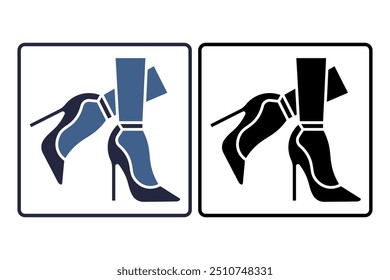 High Heels Symbol. Symbol in Bezug auf Mode. geeignet für Website, App, Benutzeroberflächen. Solid-Icon-Stil