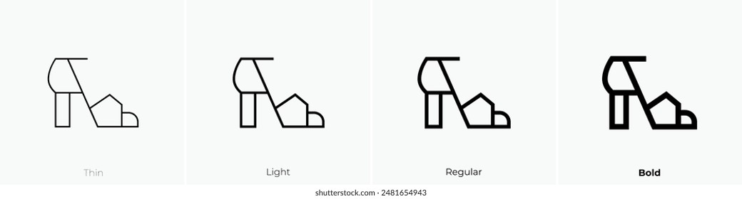 high heels icon. Thin, Light Regular And Bold style design isolated on white background