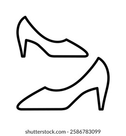 High heels icon in thin line style