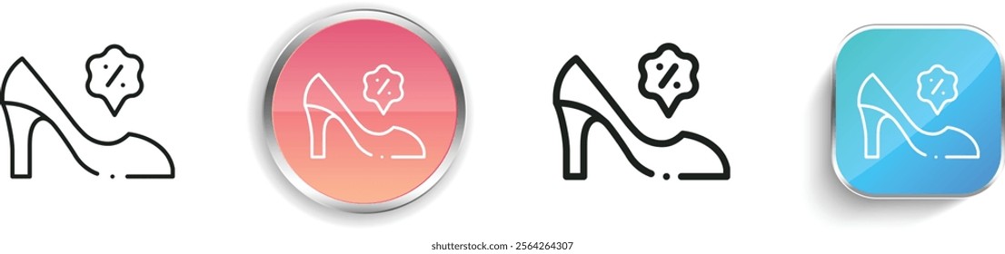 high heels icon. Thin Linear, Regular and Button Style Design Isolated On White Background