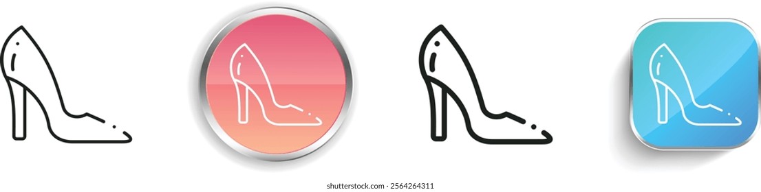 high heels icon. Thin Linear, Regular and Button Style Design Isolated On White Background