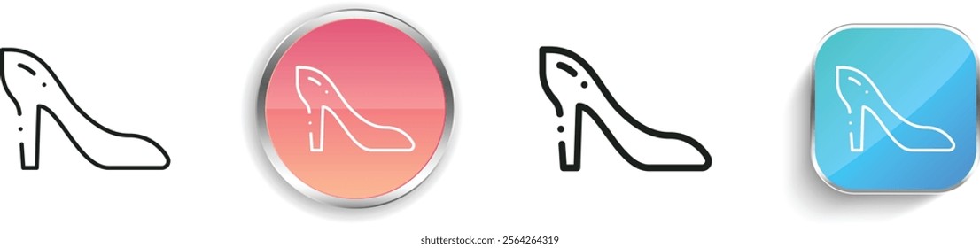 high heels icon. Thin Linear, Regular and Button Style Design Isolated On White Background