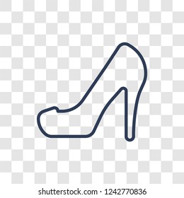 High heels icon. Trendy linear High heels logo concept on transparent background from Luxury collection