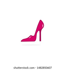 High heels icon vector design. High heels with pink and white background